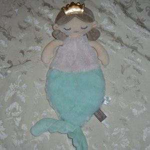 Demdaco Big Waves Mermaid Crown Blankie Lovey Security Blanket Plush